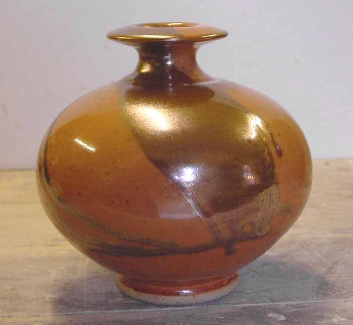 Shino Glaze vase 18cms dia.